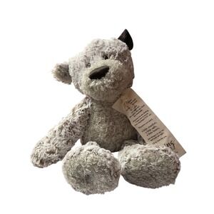 DEMDACO Giving Bear Plush Gray taupe corduroy ear Sentiment Tag 12 Inch Teddy
